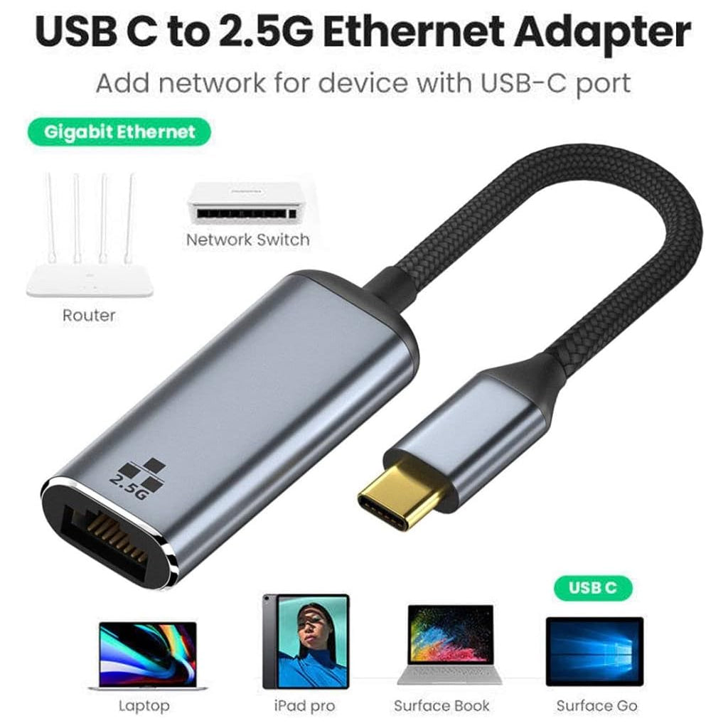 TECPHILE Type-C to 2.5G Ethernet LAN Network Converter