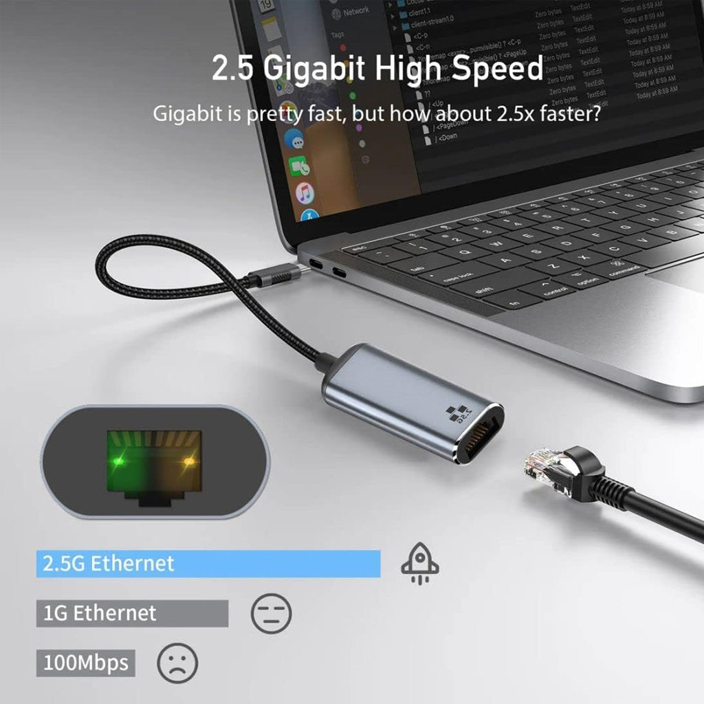 TECPHILE Type-C to 2.5G Ethernet LAN Network Converter